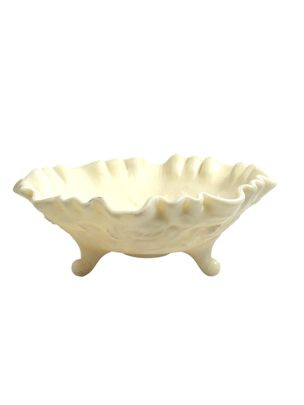 Vintage Imperial Glass Ohio Crimped “Rose” Bowl